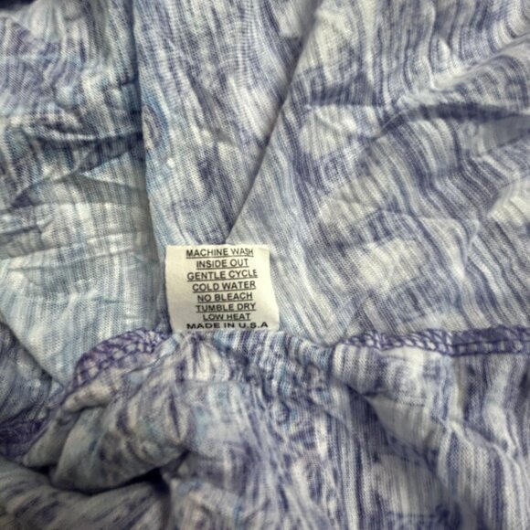 David Cline Womens Long Sleeve Button-Up Shirt Medium Ink Blue/Purple Floral - Picture 5 of 9